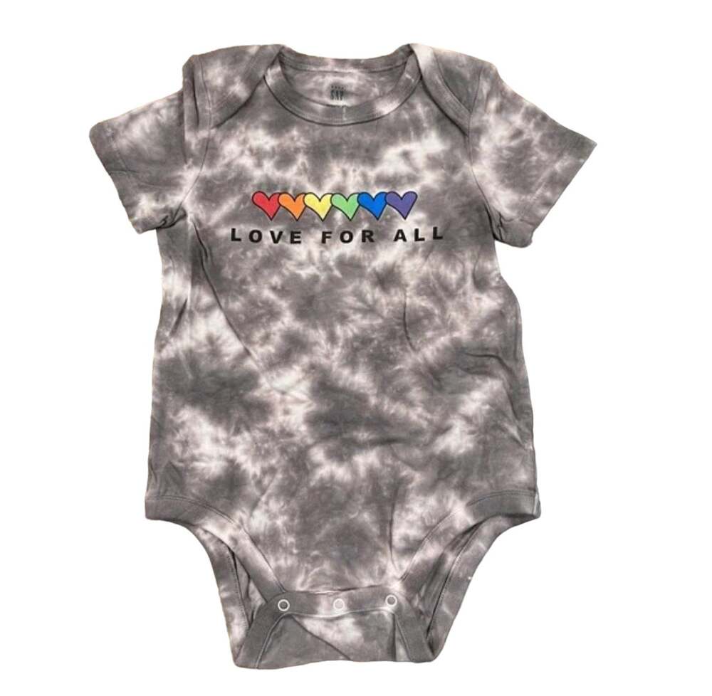 NWT Gap Pride "Love for All" Baby Tie Dye 100% Organic Cotton Bodysuit